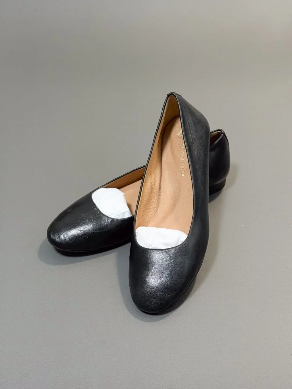 Vintal black leather flat shoes